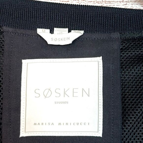 Sosken Charcoal Bomber Layered Combo Jacket & Striped Shirt Cotton Blend size 0 - Picture 14 of 16